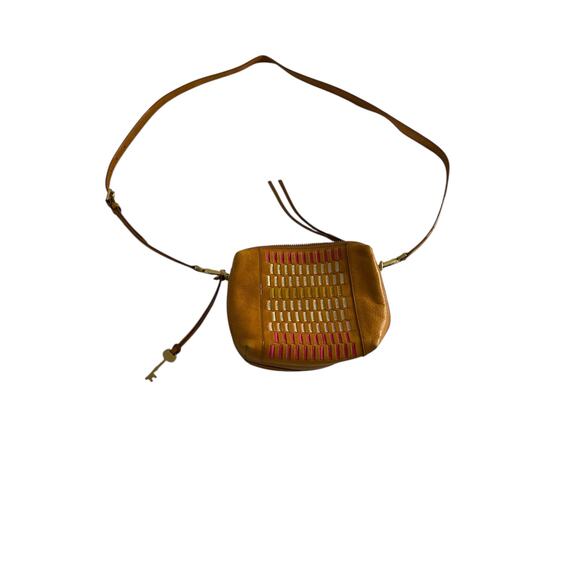 Retro Woven Leather Crossbody Fossil Tan Multicolor - Picture 3 of 10